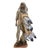Marie Barbera "Shield Of The Crow" Large Native American Bronze Sculpture