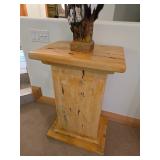 Large Handmade Custom Burl Wood Pedestal Stand