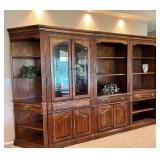 Solid walnut 4 piece wall unit 