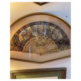 Antique Chinese Fan in Shadow Box Frame