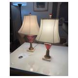 Pair of Glass Urn Lamps
