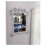 White framed mirror
