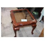 wood glass inlya end table
