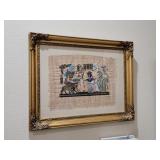 Vintage papyrus plant Egyptian artwork
