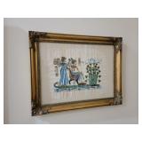 Vintage papyrus plant Egyptian artwork