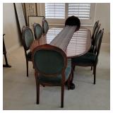 Antique style Queen Anne mahogany dining room set with 8 chairs