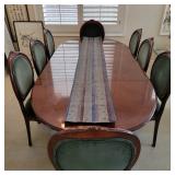 Antique style Queen Anne mahogany dining room set with 8 chairs