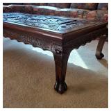 Vintage Chinese hand carved Huanghuali coffee table
