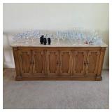 Thomasville marble top sideboard buffet