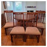 Padded wooden dining chairs