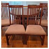Padded wooden dining chairs