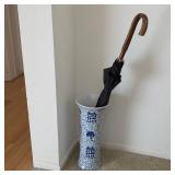 Vintage PK Polan Katz umbrella, Vintage Chinese umbrella vase