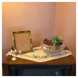 Vintage crystal bowl with mid century grapes