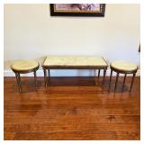 Antique 19th Century French Louis XVI Gilt Wood Stone Top Table Set