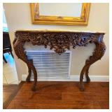 Antique 19th Century French Rococo Hand Carved Console Entry Table