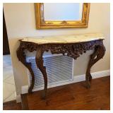 Antique 19th Century French Rococo Hand Carved Console Entry Table