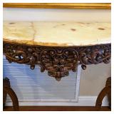 Antique 19th Century French Rococo Hand Carved Console Entry Table