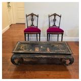 Antique Chinoiserie table and King Louis XVI sitting chairs