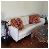 Mid century modern style leather sofa