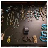 Vintage Native American jewelry, sterling silver and turquoise necklaces