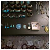 Vintage Native American jewelry, sterling silver and turquoise