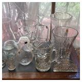 Vintage crystal vases and decanter