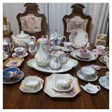 vintage fine China tea sets, teapots and tea cups