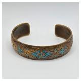 Vintage Native American sterling silver and turquoise cuff bracelet Nakai