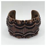 Vintage Native American copper cuff bracelet Emerson Bill