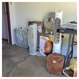 Fans, heaters and vintage bowling ball and shoes