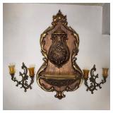 Vintage mid century wall decor and wall sconces