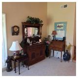 Buffet, antique Larkin Co drop front desk