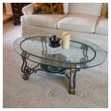 Glass top coffee table