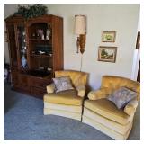 Vintage swivel club chairs