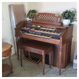 Wurlitzer 580A Organ w/Orbit Synth, Pedals, Speakers & Bench