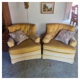 Vintage swivel club chairs