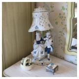 Vintage Victorian style porcelain lamp