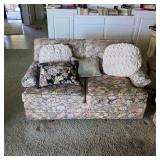 Vintage floral print loveseat 