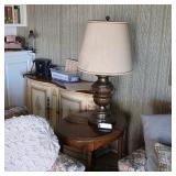 Vintage brass and wood lamp