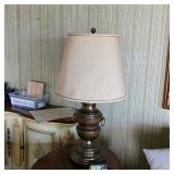 Vintage brass and wood lamp