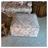 Mid century floral print ottoman