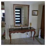 Vintage French Country glass top table