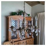 Vintage crystal 5 lamp chandelier