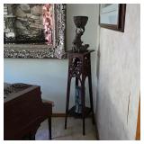 Antique mahogany plant stand table