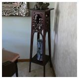 Antique mahogany plant stand table