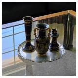 Vintage Greek pottery 24k gold decoration
