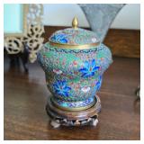 Vintage Chinese cloisonne jar