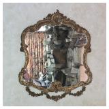 Antique gold gilded wall mirror
