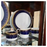 Royal Worcester Imperial pattern cobalt blue and 22k gold fine china