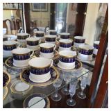 Royal Worcester Imperial pattern cobalt blue and 22k gold fine china